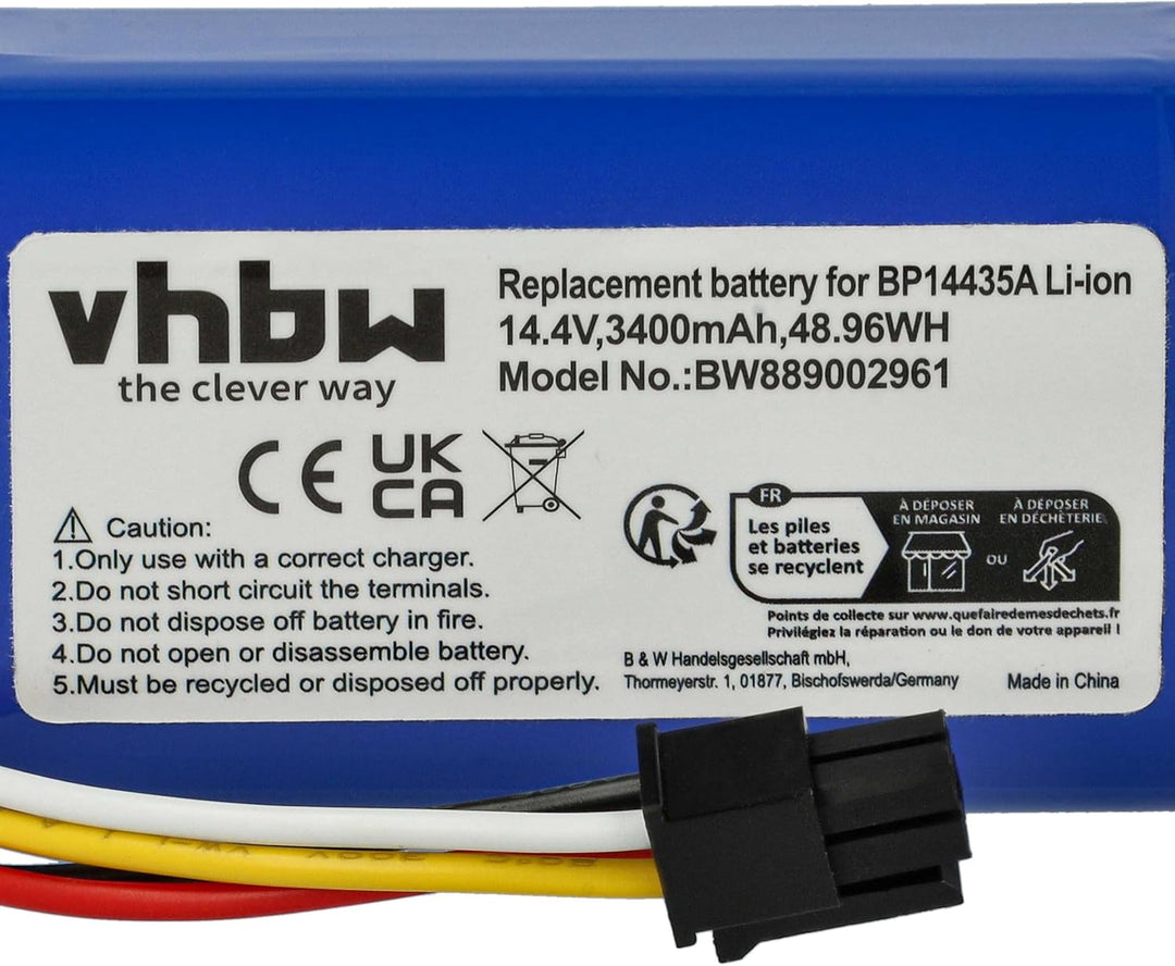 vhbw 1x Akku Ersatz für Samsung DJ81-00171A für Saugroboter (3400 mAh, 14,4 V, Li-Ion)