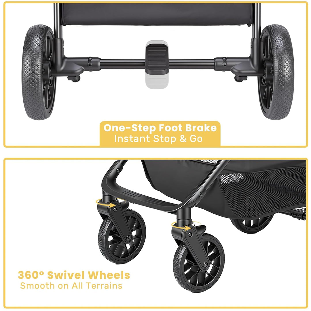 UBRAVOO Kinderwagen Buggy für Kleinkinder mit Liegesitz, ultrakompakter Reisebuggy klein zusammenkla
