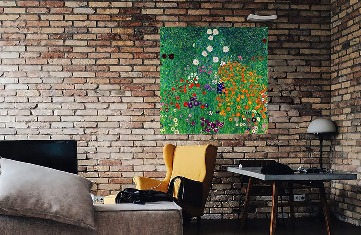 Blumengarten von Gustav Klimt Leinwandbilder Wandkunstdrucke Wohnkultur Hängende Fotos Impressionism