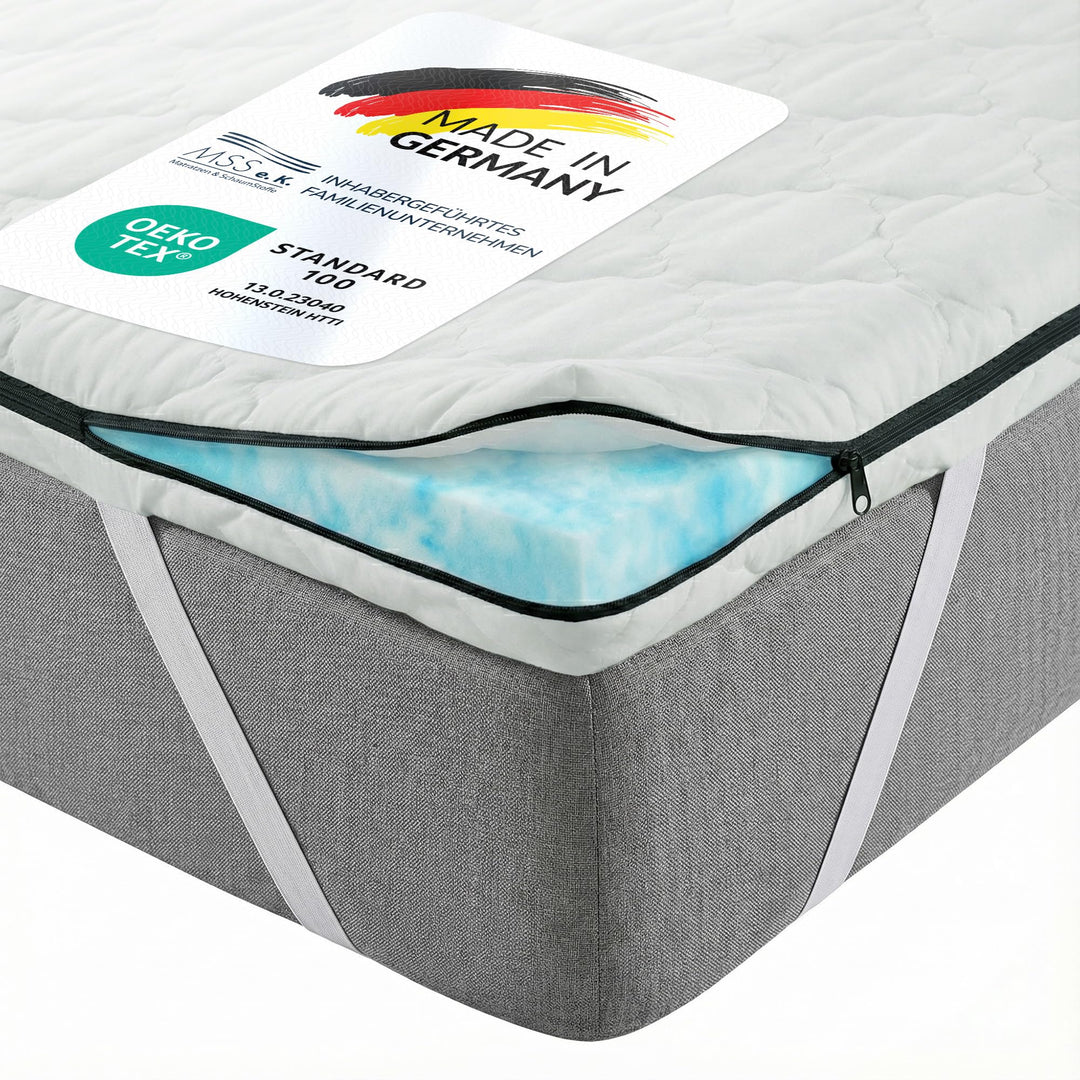 MSS e.K. NightGel Gelschaum Matratzen Topper inkl. Microfaserbezug / 80 cm x 190 cm/Hyper-Soft-Foam,