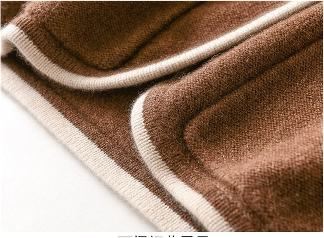 VATIVA Damen 100% Kaschmir Pullover Herbst/Winter Stehkragen Cardigan Casual Knit Tops Jacke L Karam