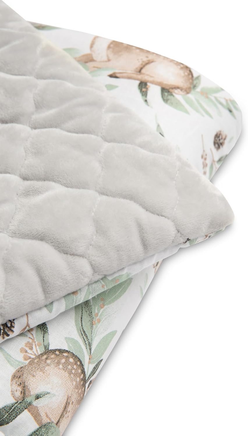 Bettwäsche Set für Baby - Babydecke 95x75 und Kissen 35x25cm - aus Baumwolle und Plüsch - für Kinder