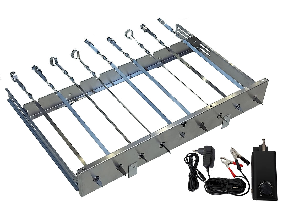 Neu walexo Spiessdreher (universell), incl. 9 Edelstahlspiesse mit verschiedenen Motoren (mit Motor