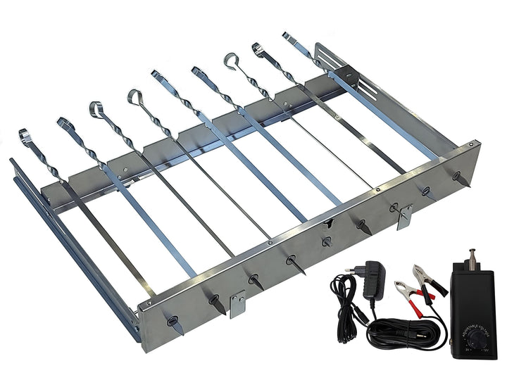 Neu walexo Spiessdreher (universell), incl. 9 Edelstahlspiesse mit verschiedenen Motoren (mit Motor