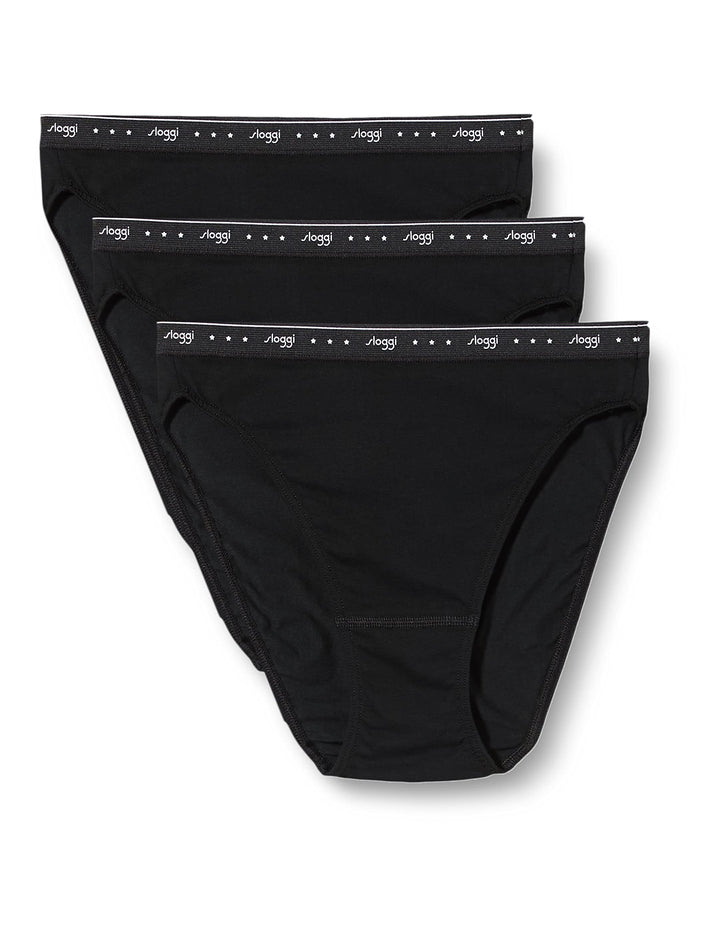Sloggi Damen 24/7 100 H Tai 3p Slip (3er Pack) 42 Schwarz, 42 Schwarz