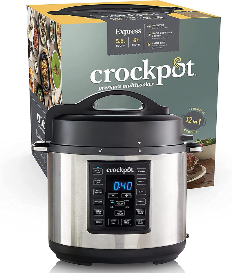 Crockpot Express Kocher | programmierbarer 12-in-1-Multikocher mit Schongarer sowie Dämpf- und Sauté