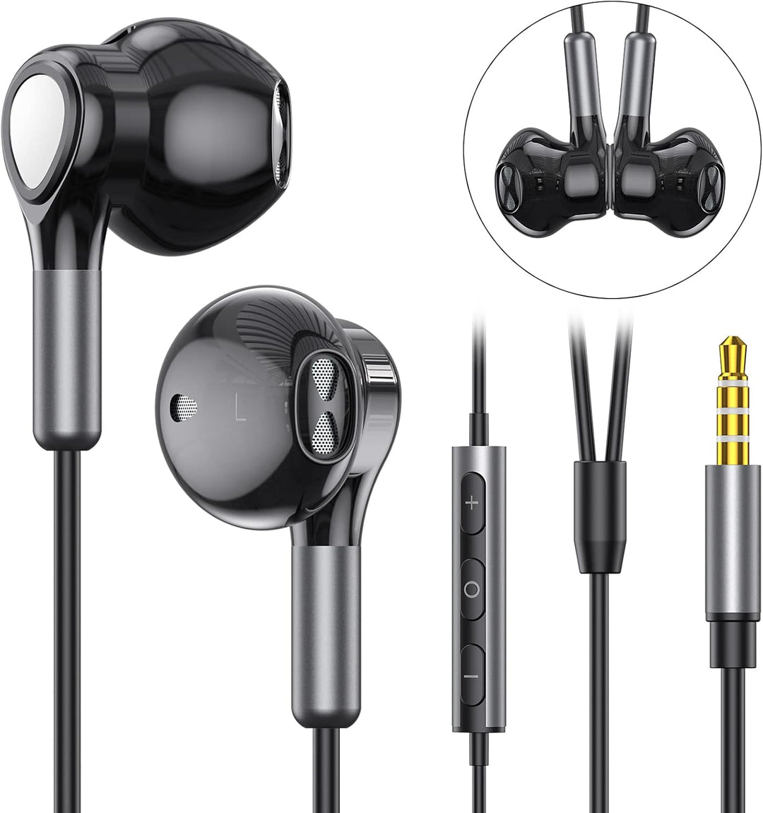 Kopfhörer mit Kabel, In Ear Kopfhörer Kabel in Ear Ohrhörer 3.5mm Klinke Kopfhörer mit Mikrofon, Lau