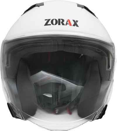 Zorax Weiss XL (61-62cm) ZOR-602 Offenes Gesicht Jethelme mit Doppelvisier Motorradhelm Damen und He
