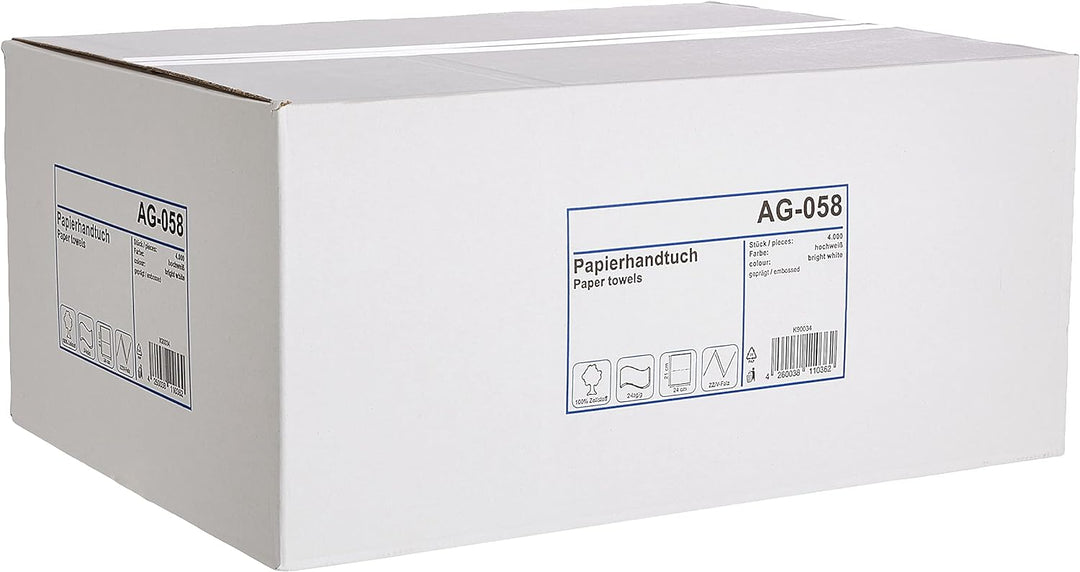 Funny Papierhandtuch, ZZ-Falz, ca. 25 x 23 cm, 2lag, hochweiss, 4000 Blatt, 1er Pack (1 x 1 Stück) S