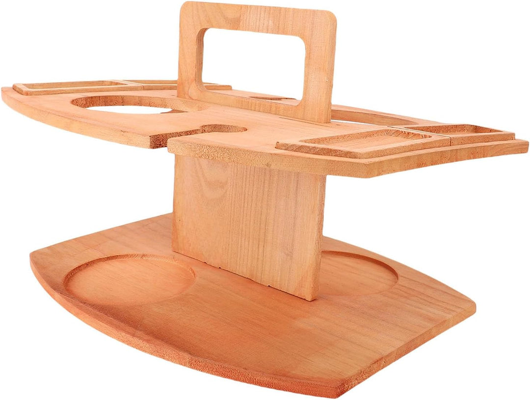 Syrisora Klapper Weinpicknicktisch, Paulownia Wood Wine Stand für Aussen- und Leichtgewichten Tragba
