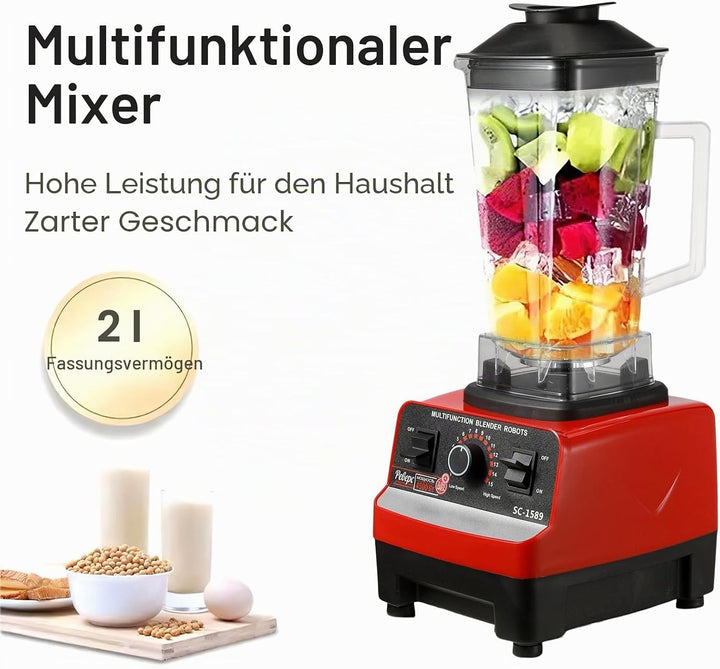 Standmixer mit 2000 W, 2-in-1, professioneller Entsafter mit 2 l, Entsafter für Säfte und Smoothies
