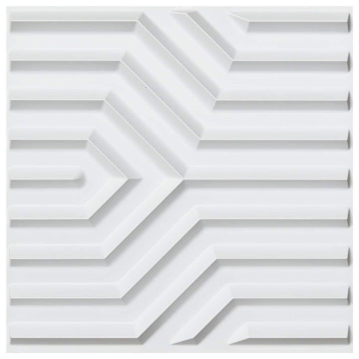 Art3d Wandpaneele PVC 3D geometrisches Mate-Design mattweiss 50 x 50 cm 12 Stück 50x50cm Mattweiss,