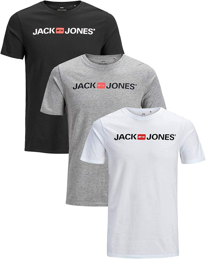 JACK & JONES Herren 3er-Set T-Shirts aus Baumwolle S Slim-fit Mix-54, S Slim-fit Mix-54