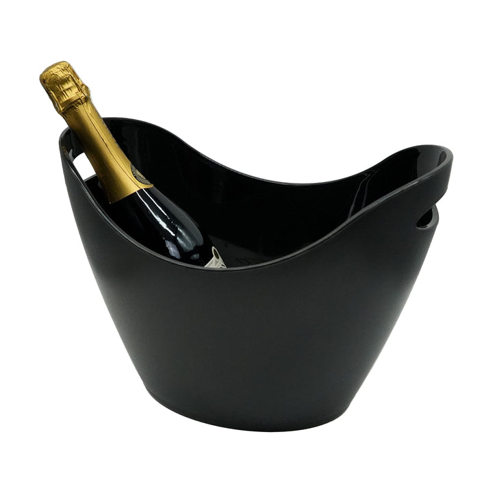 Champagnerkühler - Sektkühler – Flaschenkühler – gross, matt schwarz, elegant, Kunstsstoff, bruchsic