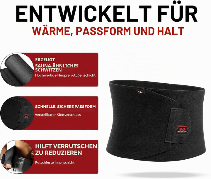 UnitedSportsBrands Herren Neopren Rückenprotektoren, schwarz, Uni