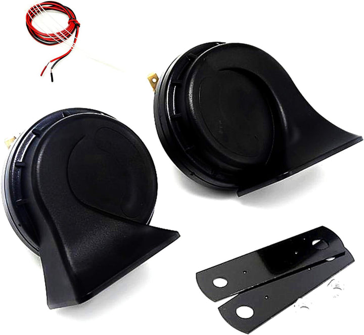 Autohupe Car Horn Autoschneckenhörner 130DB LKW-Hupe Lufthorn Doppeltonlautsprecher Schwarzes elektr