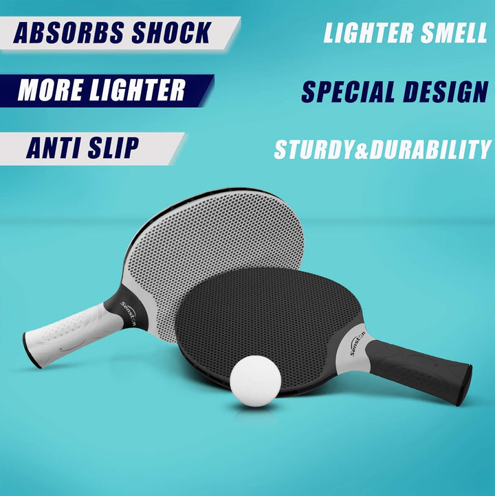 Senston Tischtennisschläger Set, professionelle Tischtennisschläger mit 3 Bällen, Ping Pong Paddel S