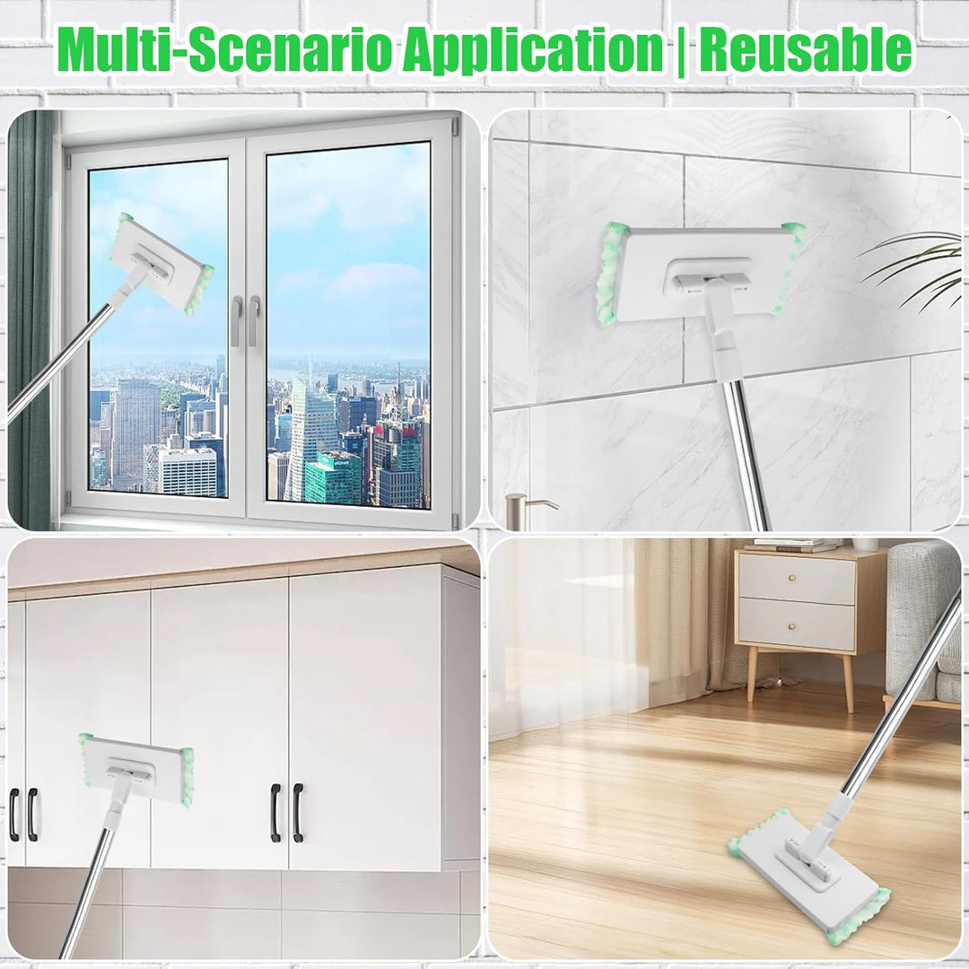 Wischmopp mit Druck-Klemm-System, EIN Knopf zum Wechseln, Automatisches Klemmtuch, Bodenwischer mit