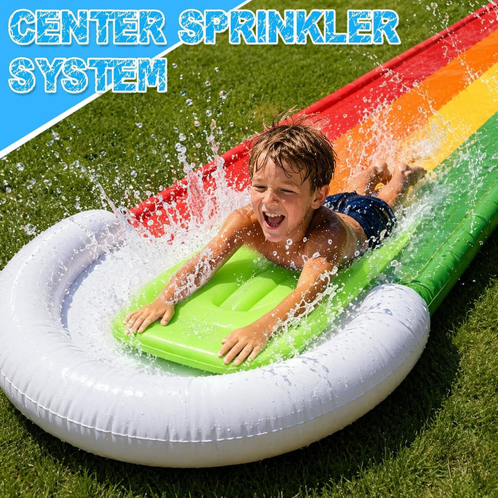 15.8ft/480cm Wasserrutsche Garten für Kinder,Wasserrutsche mit Bodyboard | Doppel Lane Wasserrutsche