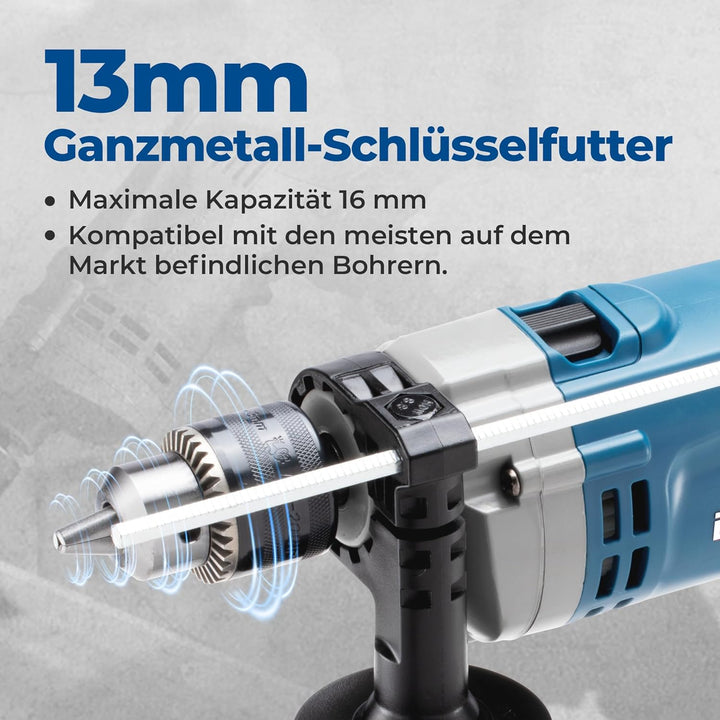 DongCheng Schlagbohrmaschine Bohrhammer 710W,13 mm Bohrfutter Schlagbohrer 45,000 IPM, 3000 RPM mit