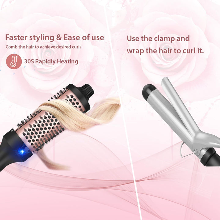 Thermal Brush für den Blowout-Look,Wärmebürste 38mm, Thermobürste Rundbürste 130-230℃, Heat Brush Vo