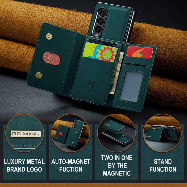 UDBKKDX 2 in 1 Handyhülle für Samsung Galaxy Z Fold 5, abnehmbare Brieftasche und magnetische Adsorp