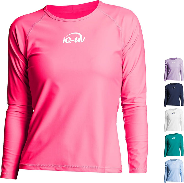 iQ-UV Sportshirt Damen Langarm – Elastisches UV Shirt für Damen für Wasser & Sport – Rash Guard mit
