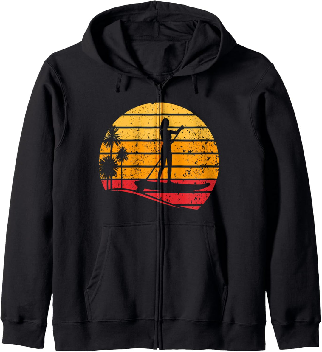 Sunset Stand Up Paddle Board - Wassersport Sunset SUP Girl Kapuzenjacke