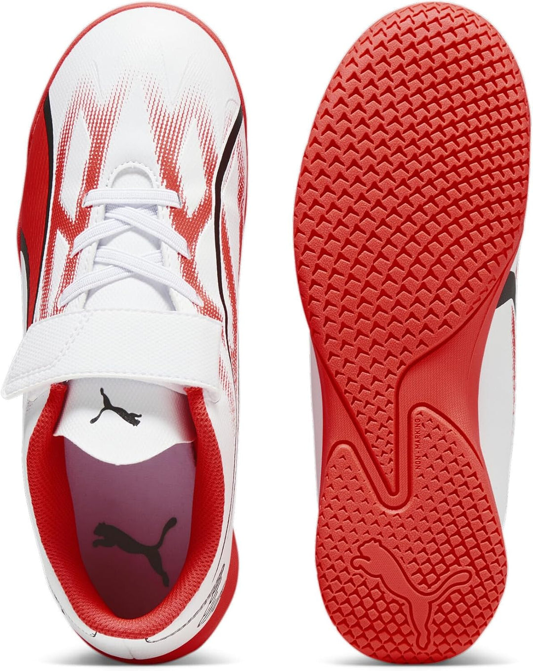 PUMA Unisex Kinder Ultra Play It V Jr Fussballschuh 30 EU Puma White Puma Black Fire Orchid, 30 EU P