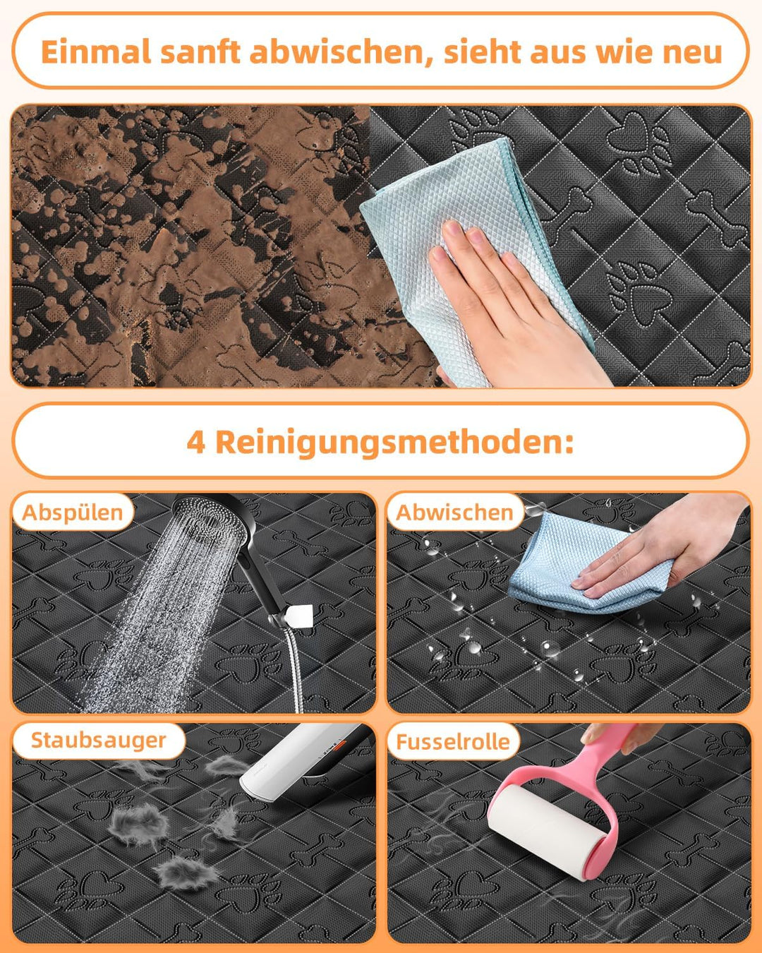 Hundedecke Auto Rückbank mit Harter Boden Wasserdicht Kratzfeste Autoschondecke Hund Rücksitz mit Se