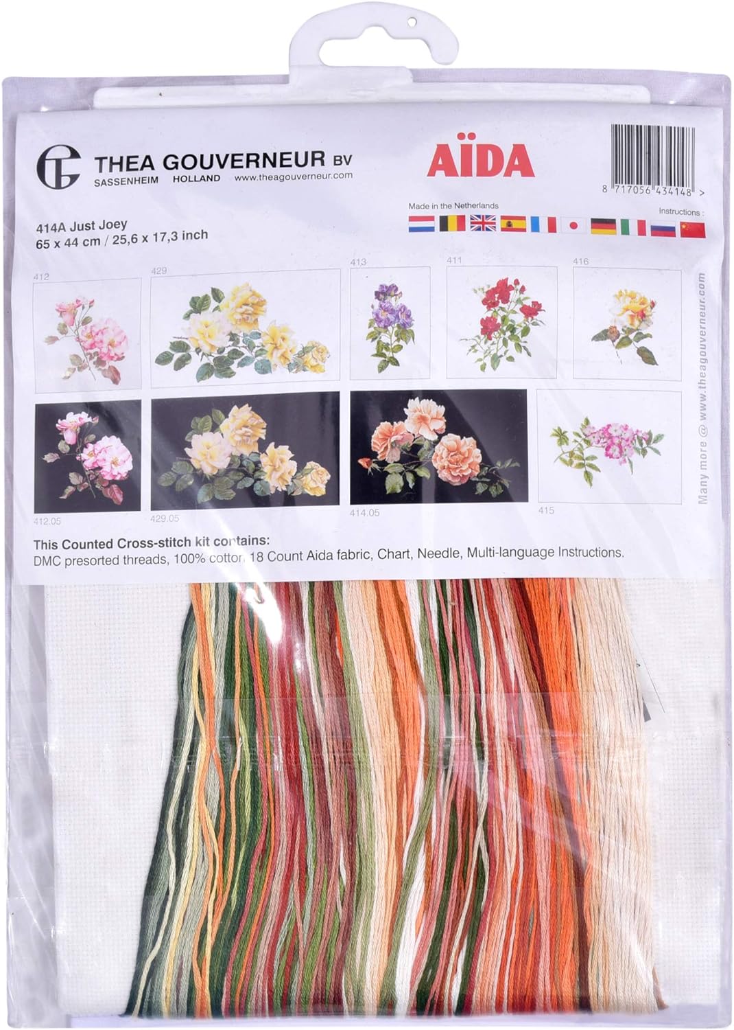 Thea Gouverneur - Kreuzstich-Set - Just Joey - Aida - 18 Count - Für Erwachsene - 414A, Just Joey