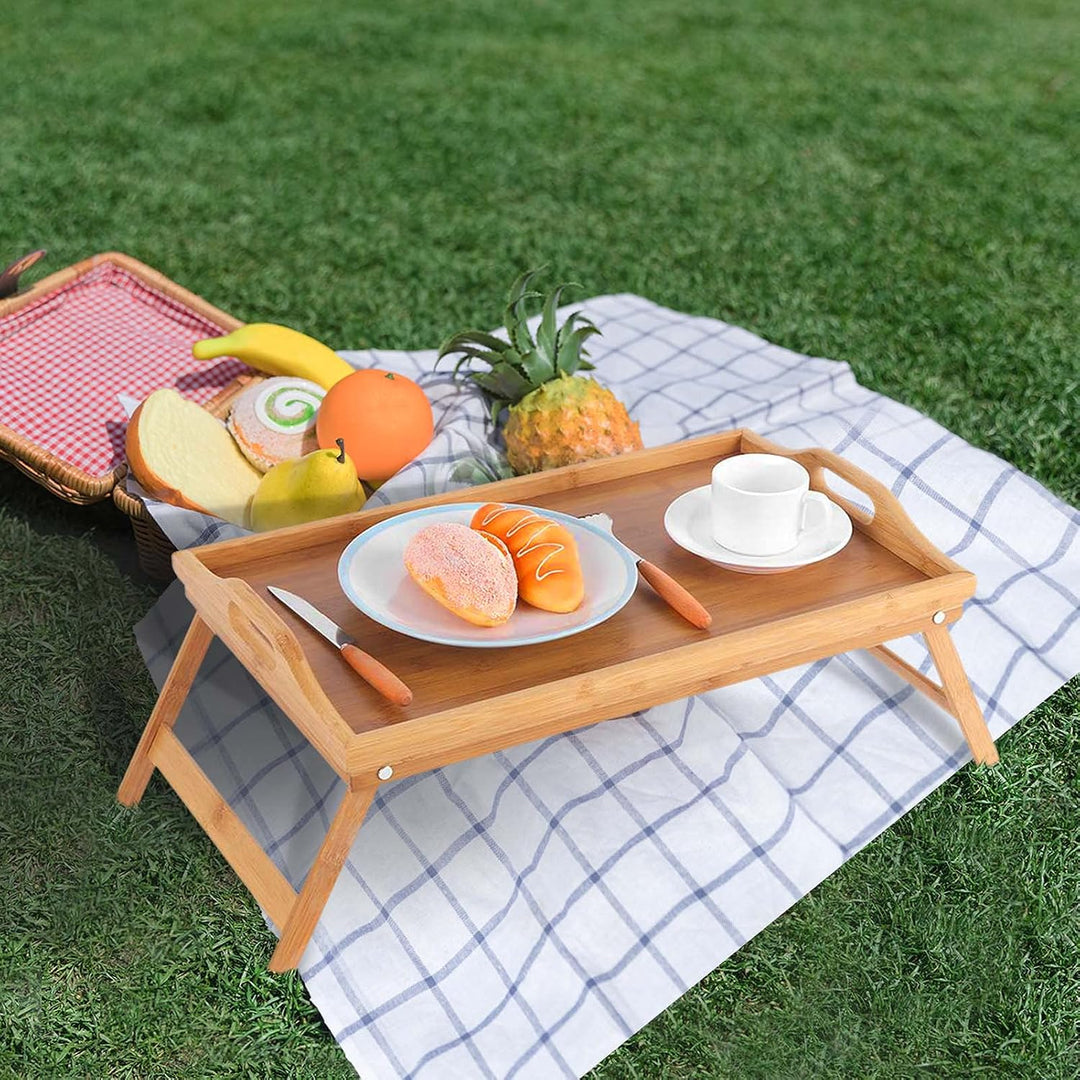 Youyijia Betttablett Frühstückstablett für Bett Frühstückstisch Klappbarer Betttisch Frühstück Holzt
