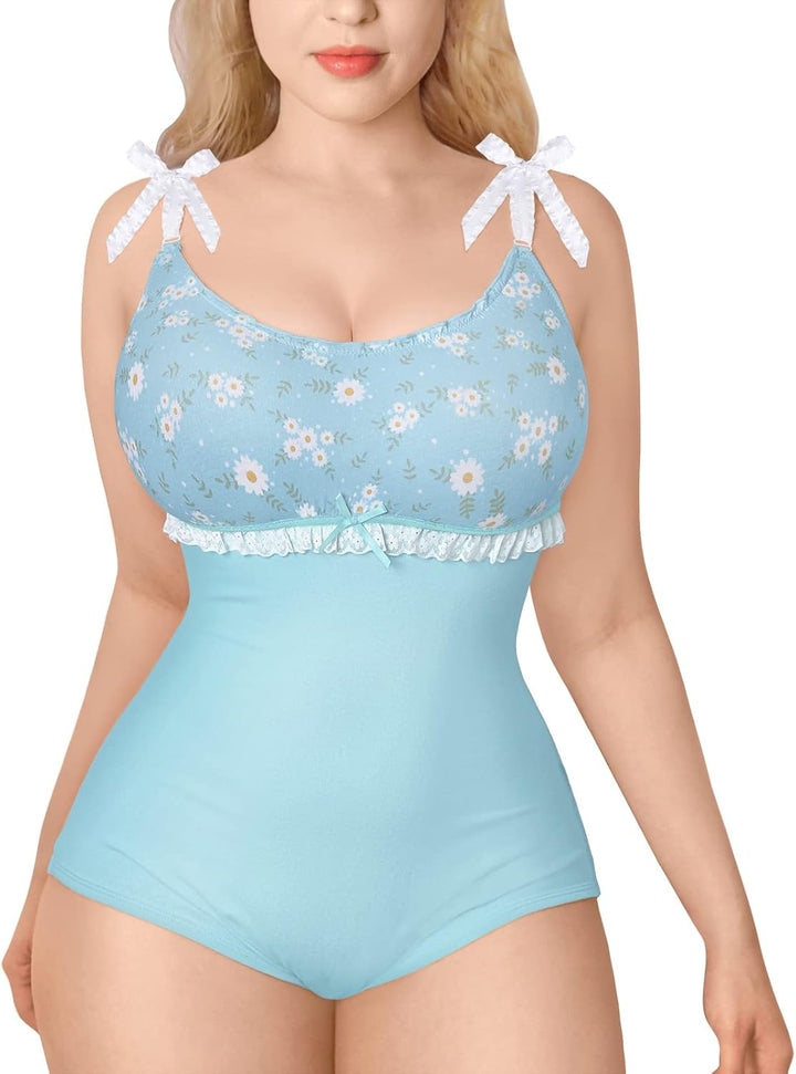 LittleForBig Baumwolle Strampler Onesie Pyjamas Bodysuit – Gänseblümchen Fresh Schleife Träger Camis