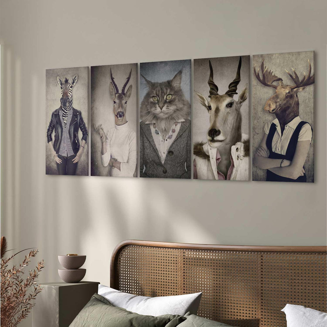 murando - Bilder Arbeitstiere 200x80 cm Vlies Leinwandbild 5 tlg Kunstdruck modern Wandbilder XXL Wa