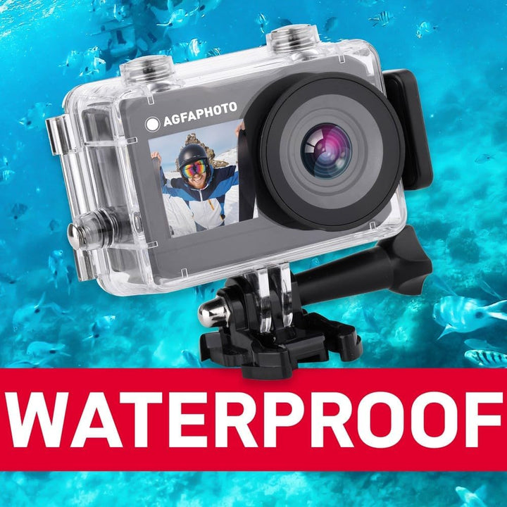 AgfaPhoto Photo Realimove AC7000 – Digital-Action-Kamera, wasserdicht 30 m (True 2,7 K, 16 MP, Dual-