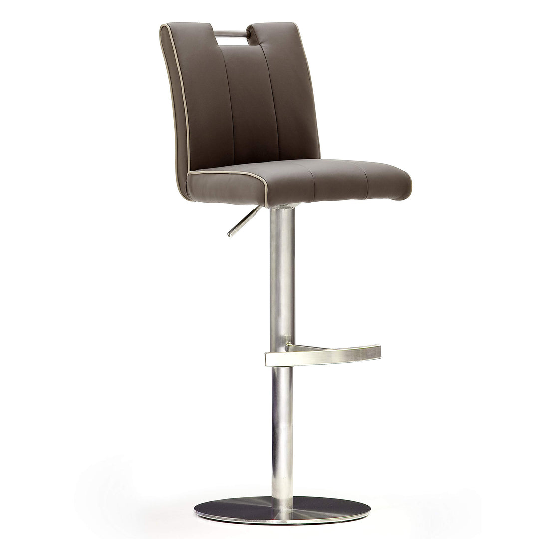 Robas Lund CA.STA Barstuhl/-hocker, Leder/Edelstahl, rund/360 Grad drehbar, ca. 42 x 87-112 x 51 cm,