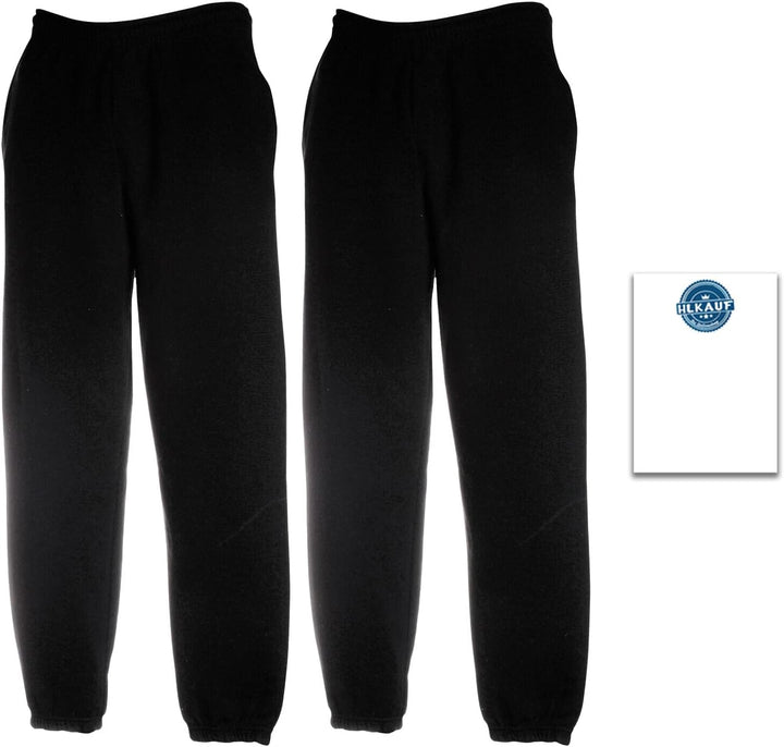 Fruit of the Loom 1er/ 2er Set Jogginghose S-M-L-XL-XXL Herren Jogpants XL 2x Schwarz Elastisch + 1