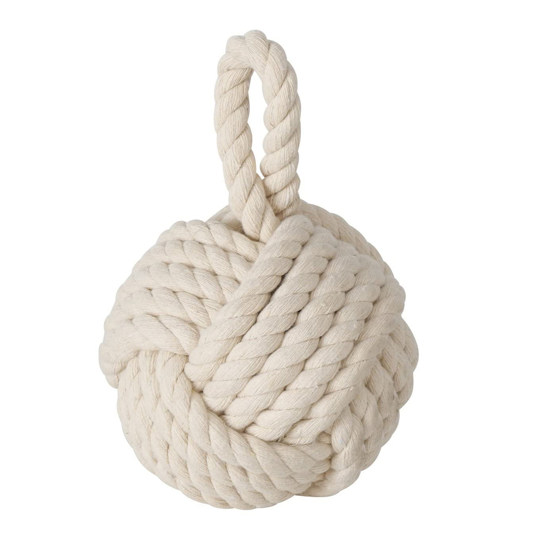 Boltze Türstopper Set Jute Knoten Natur Strick Kugel Stoff Boden 1,5 kg Gewicht mit praktischer Schl
