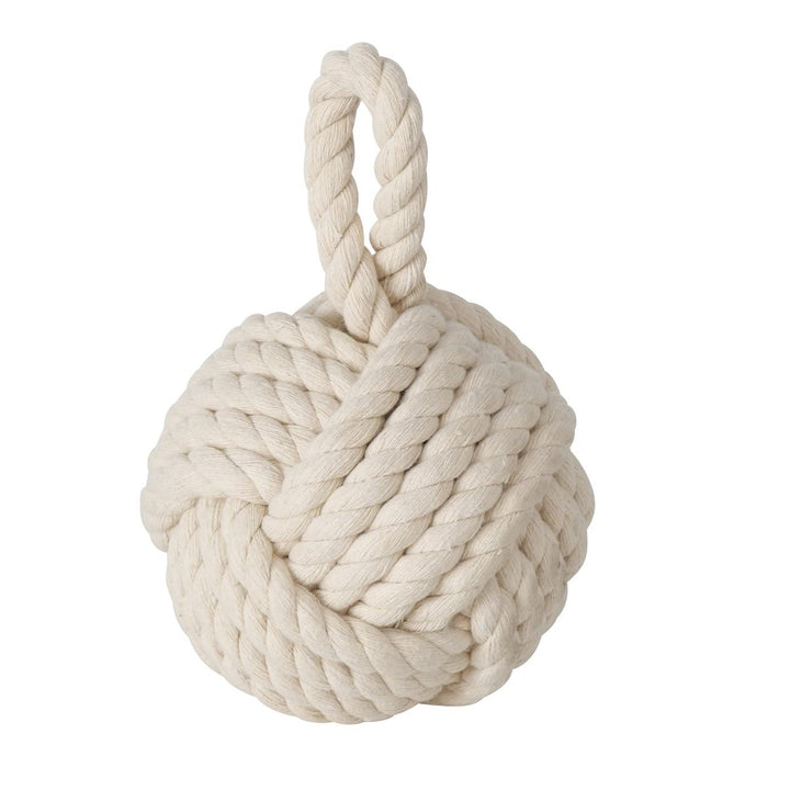 Boltze Türstopper Set Jute Knoten Natur Strick Kugel Stoff Boden 1,5 kg Gewicht mit praktischer Schl