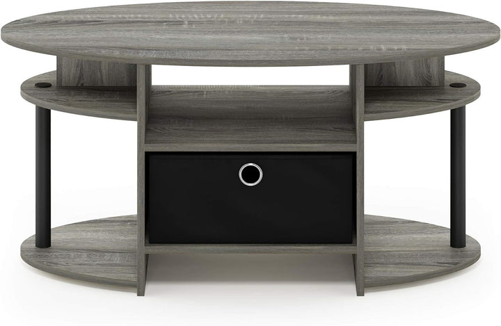 Furinno Jaya Couchtische, Beistelltisch, Französische Eiche/Schwarz/Schwarz, 89.9 (Breite) x 41.7 (H