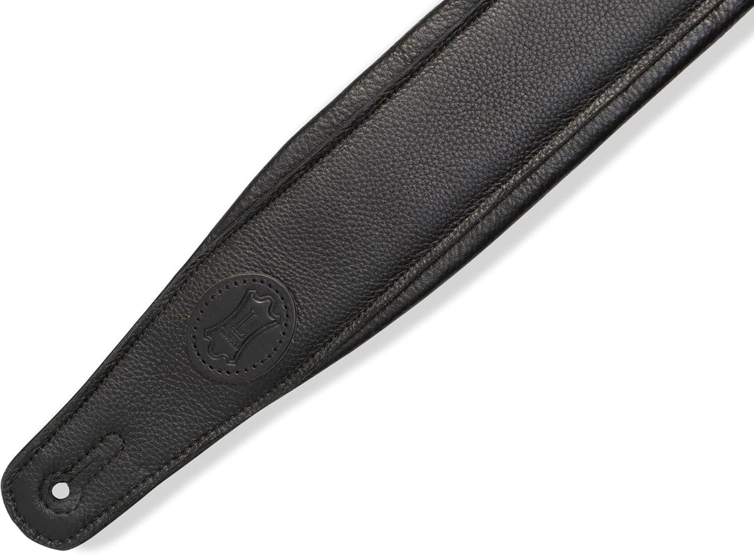 Levy's MRHGP-BLK Gitarrengurt Right Height - Garment Leather Padded 3" - Black Schwarz - Breite, Sch