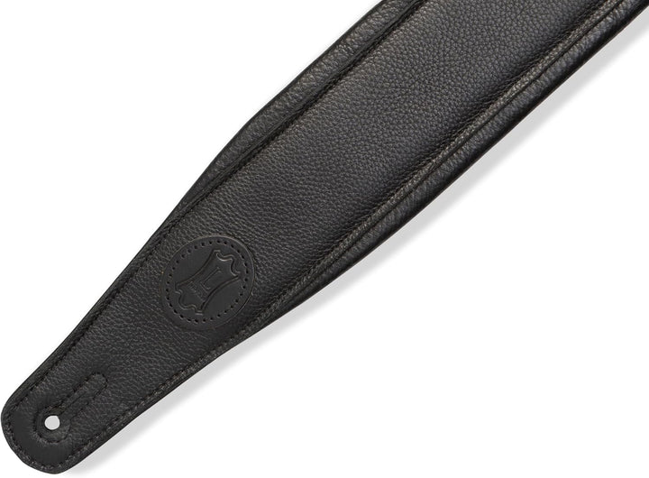 Levy's MRHGP-BLK Gitarrengurt Right Height - Garment Leather Padded 3" - Black Schwarz - Breite, Sch