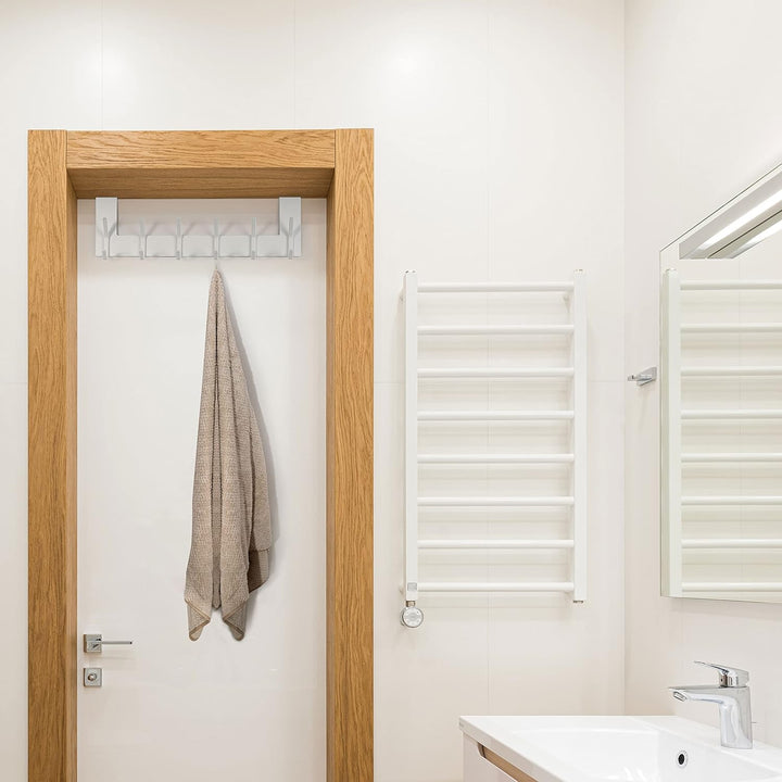 WEBI Türgarderobe mit 6 Haken,Türhaken zum Einhängen,Türaufhänger,Kleiderhaken Tür,Haken Tür,Türhake
