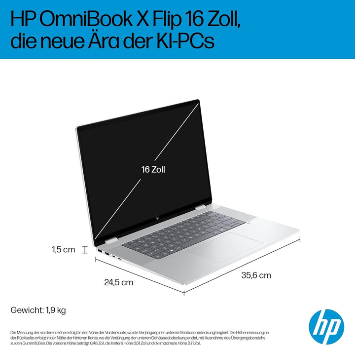 HP OmniBook X Flip Intel Core Ultra 5-226V 2in1 Next Gen AI Laptop, dedizierte NPU für KI, 40 NPU To