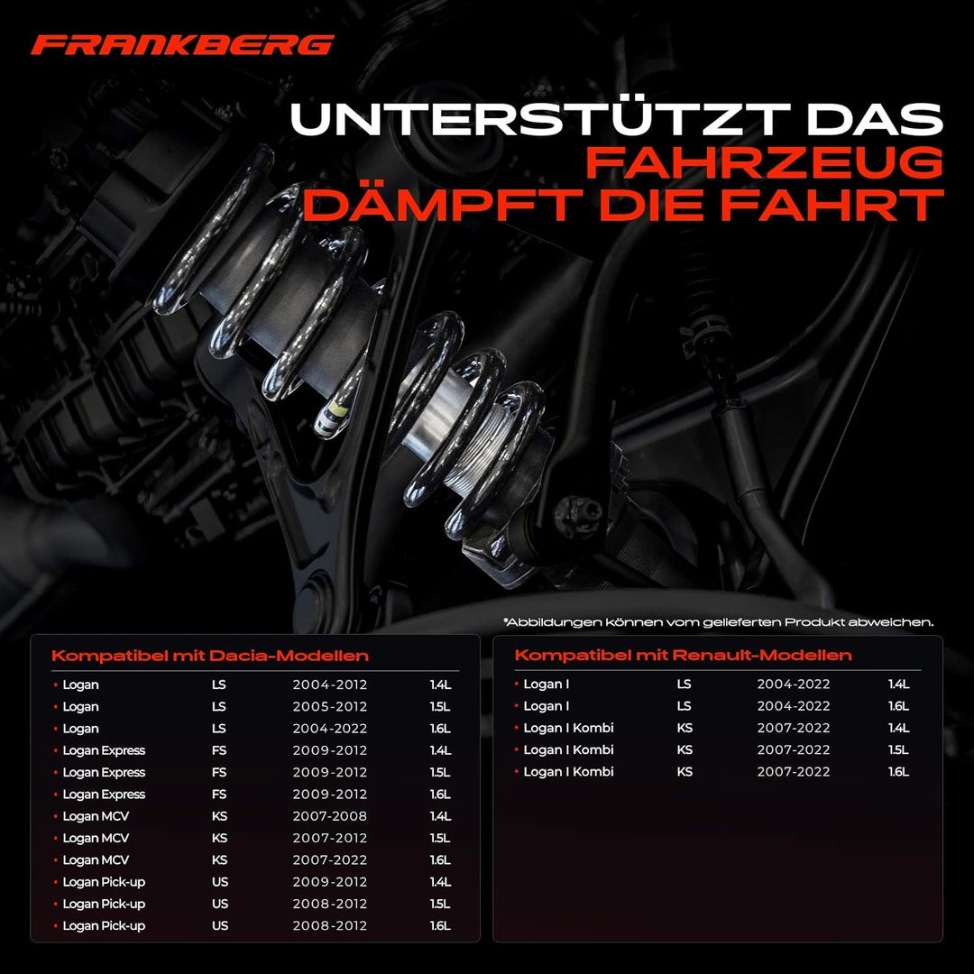 Frankberg 2x Federn Fahrwerksfeder Vorderachse Kompatibel mit Logan LS FS KS US 2004-2021 Logan I LS