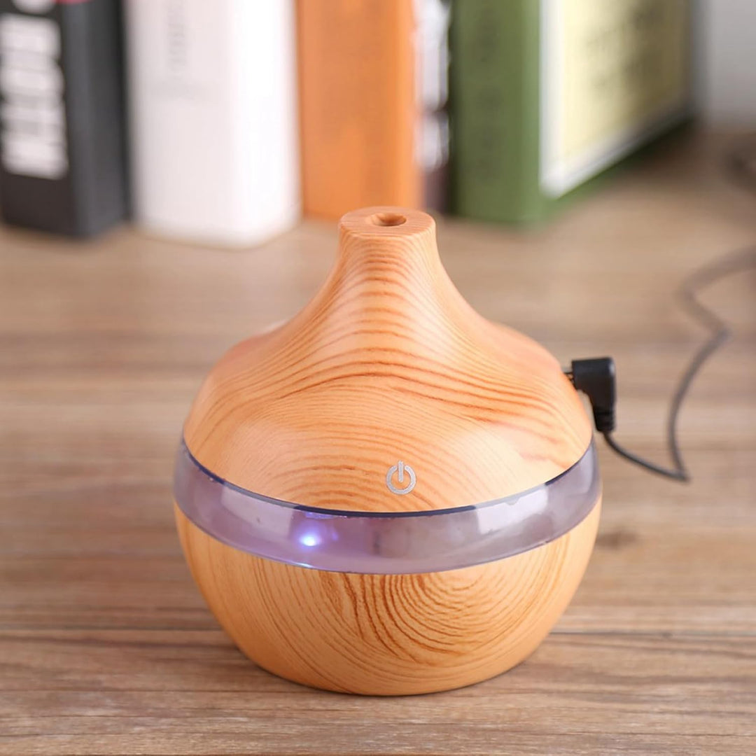 Luftbefeuchter Diffusor Aromatherapiegerät USB-Anschluss LED-Licht Holzmaserung für das Kinderzimmer