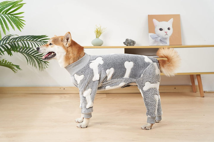 MeiAOBest Hund Overall, Haustier Winter Flanell Vierbeinige Warme Pyjamas, Kaltes Wetter Hund Onesie