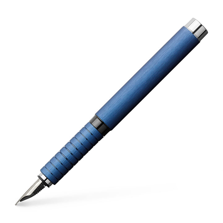 Faber-Castell 148441 - Füller Essentio, Feder F, Aluminium Blau blau Füller Feder F, blau Füller Fed