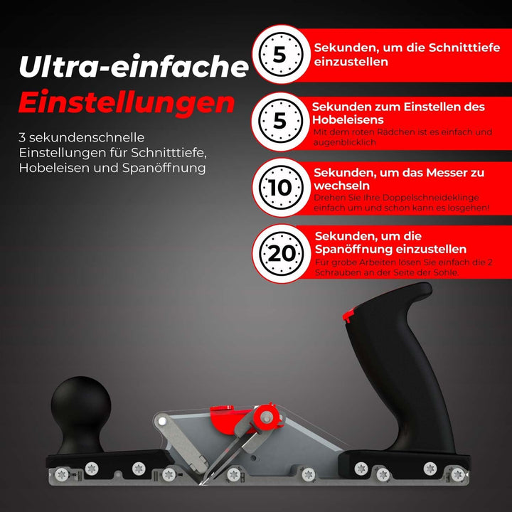 Handhobel RALI 260 Evolution N inkl. 4 Wendemesser aus Chromstahl