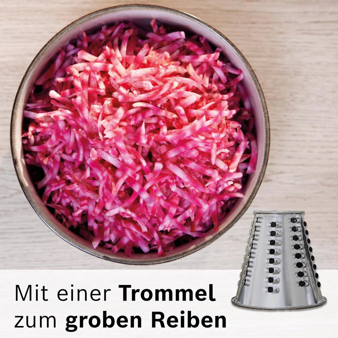 Bosch Zubehör Trommelraspel für Fleischwolf Serie 4 und Serie 6, 2 Siebe für feine (Saft) oder gröbe
